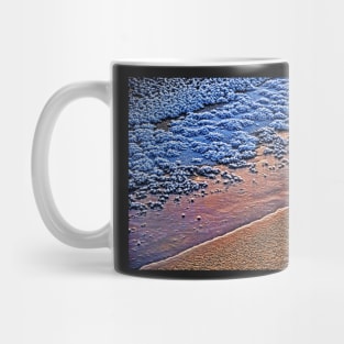 Abstract composition with ice and snow in the evening light Mug